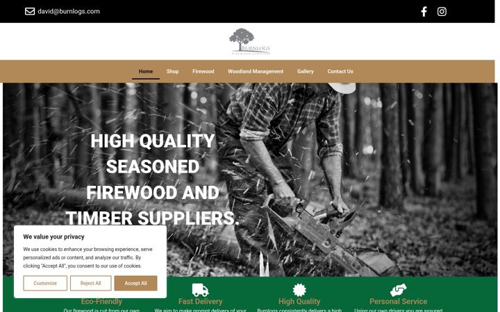 Screenshot of burnlogs.com