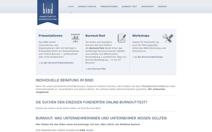 Screenshot of burnout-institut.eu