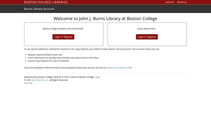 Screenshot of burnsaccount.bc.edu