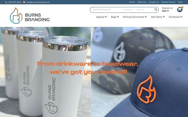 Screenshot of burnsbranding.com