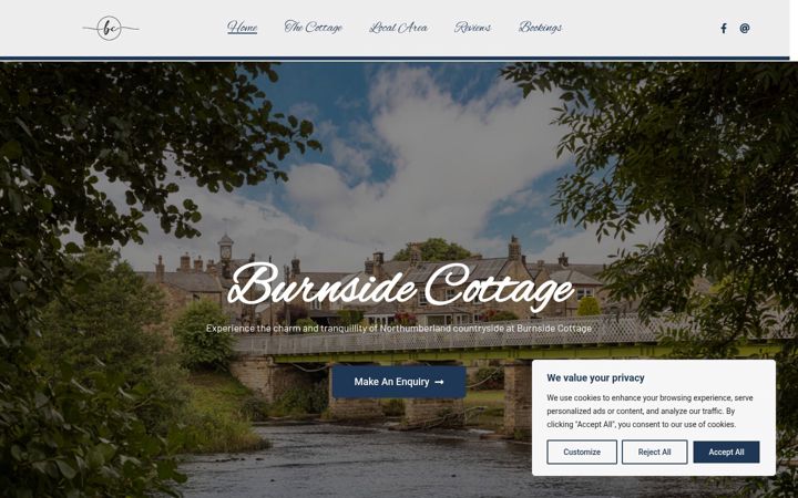 Screenshot of burnsidecottagewark.co.uk