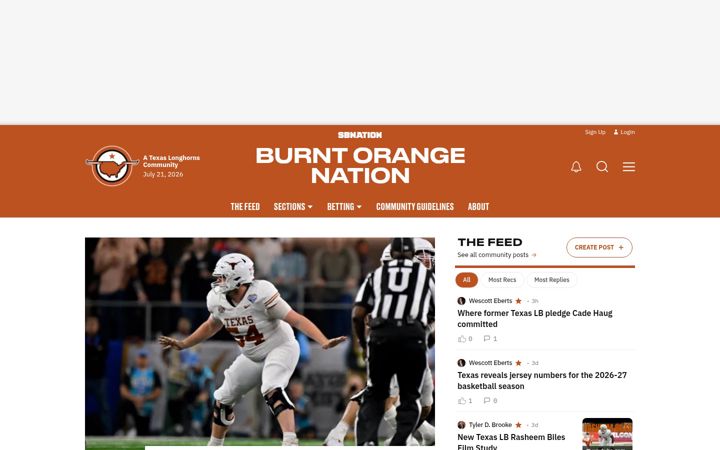 Screenshot of burntorangenation.com
