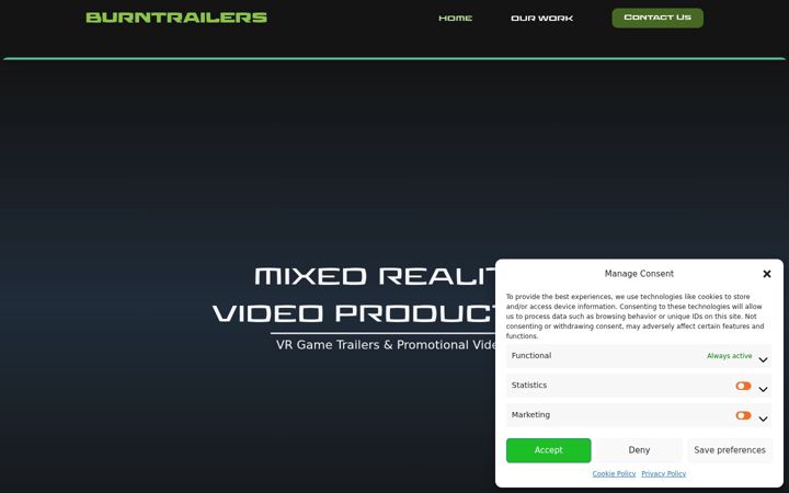 Screenshot of burntrailers.com