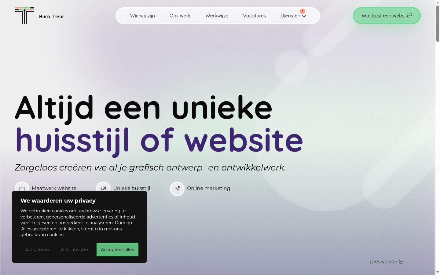 Screenshot of the consent banner shown before any interaction