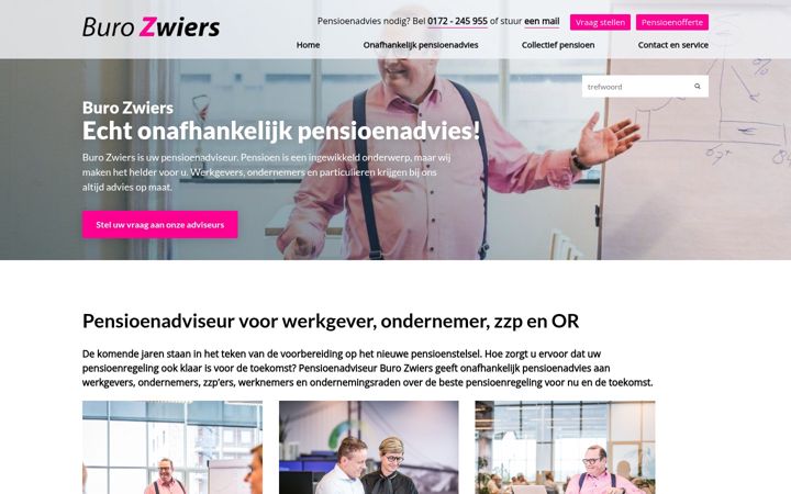Screenshot ta' burozwiers.nl