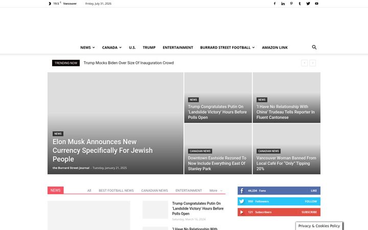 Screenshot of burrardstreetjournal.com