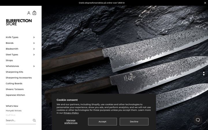 Screenshot of burrfectionstore.com