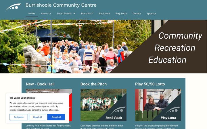 Screenshot of burrishoolecommunitycentre.com