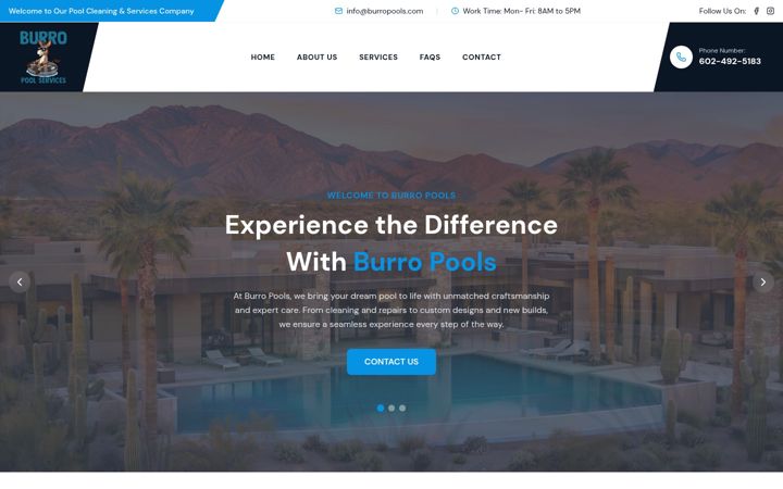 Screenshot of burropools.com