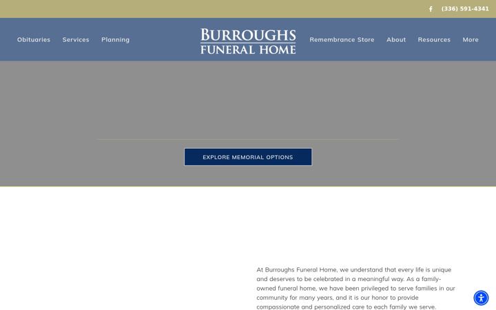 Screenshot of burroughsfuneralhome.com