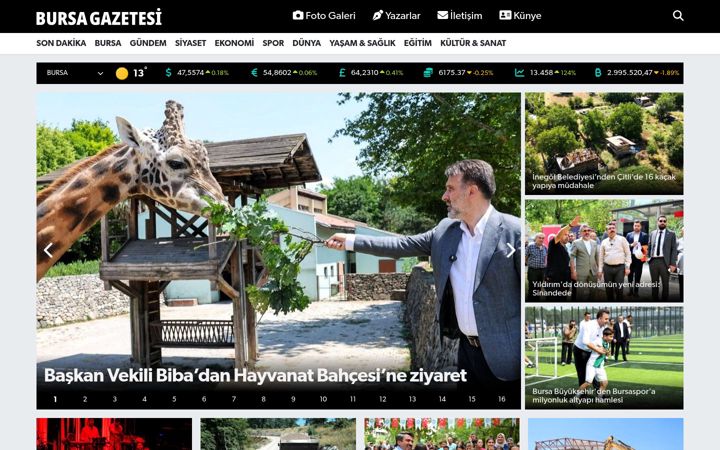 Screenshot of bursagazetesi.com