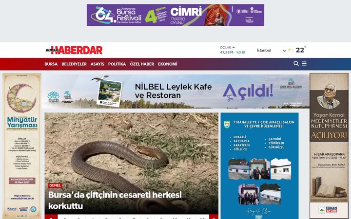 Screenshot of bursahaberdar.com