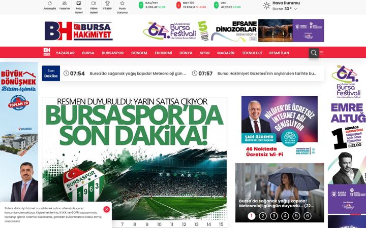 Screenshot of bursahakimiyet.com.tr