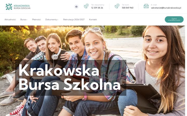 Screenshot of bursakrakowska.pl