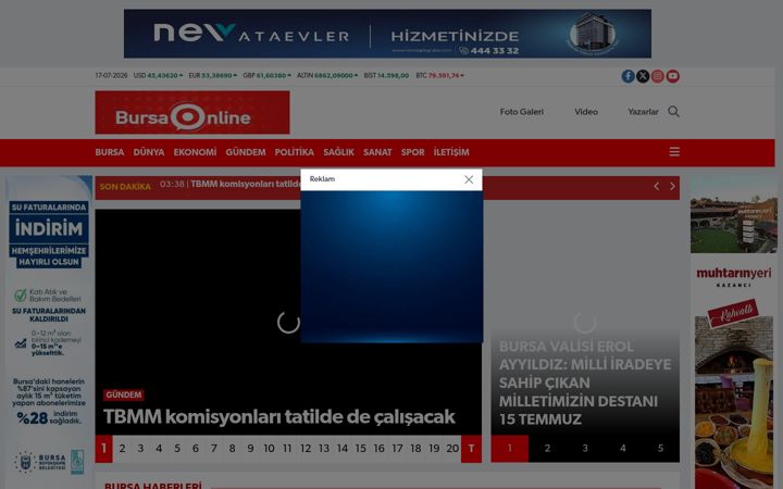 Screenshot of bursaonlinehaber.com
