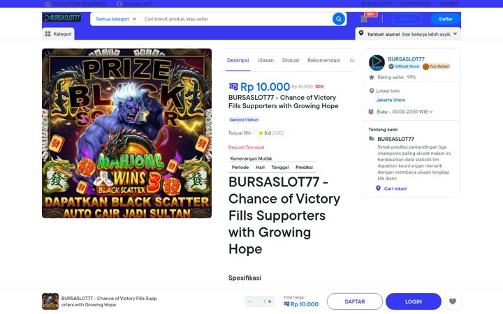 Screenshot of bursaslot77.net
