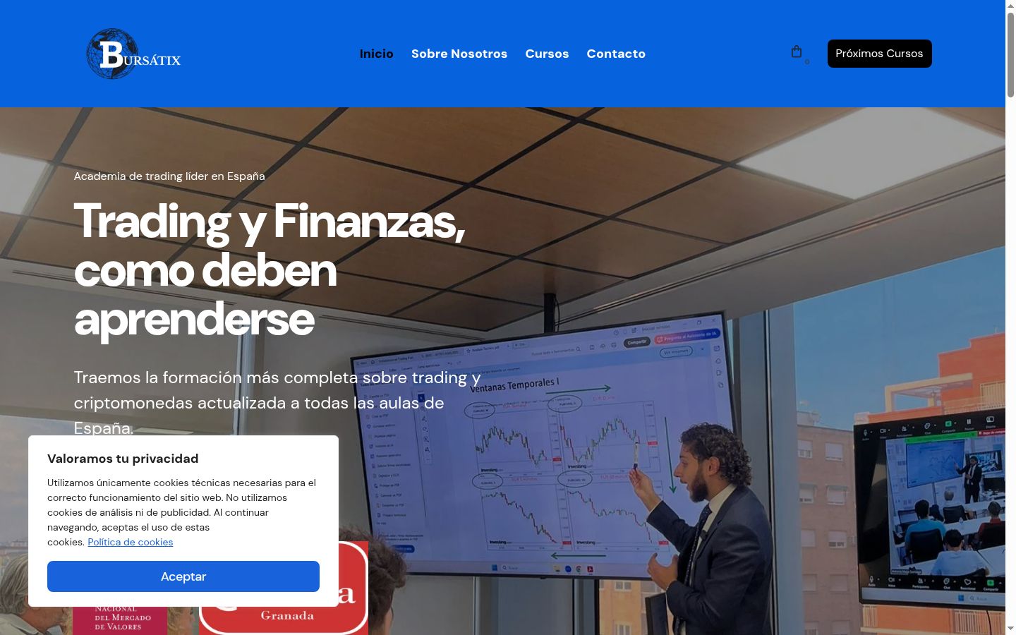 Screenshot of the consent banner shown before any interaction