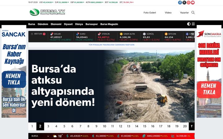 Snímek obrazovky bursatv.com.tr