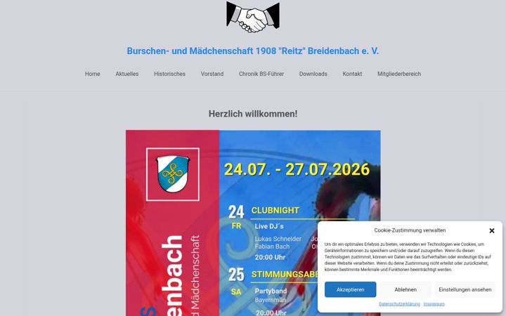 Screenshot of burschenschaft-breidenbach.de