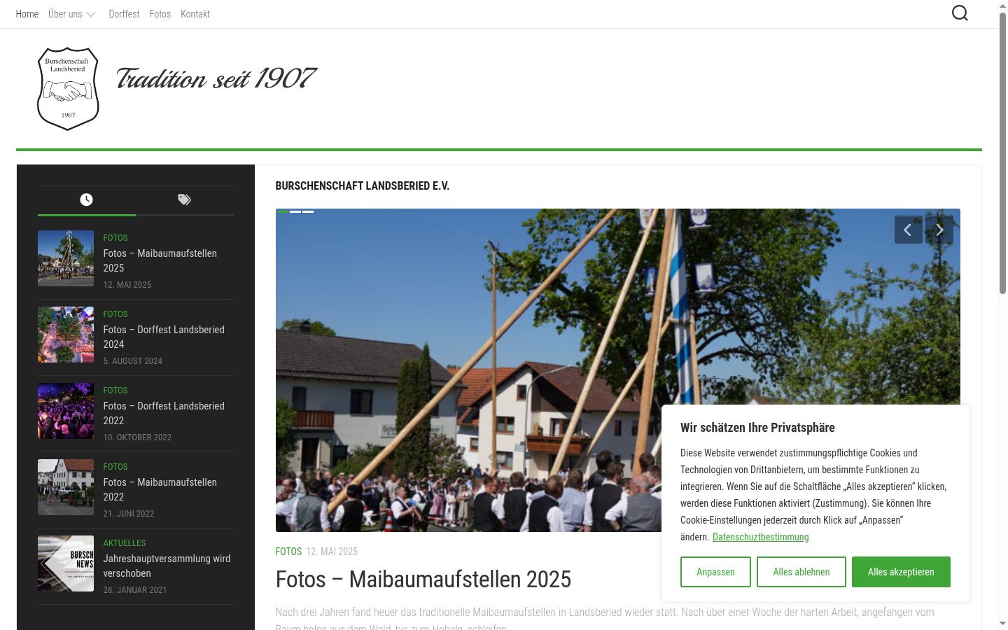 Screenshot of the consent banner shown before any interaction