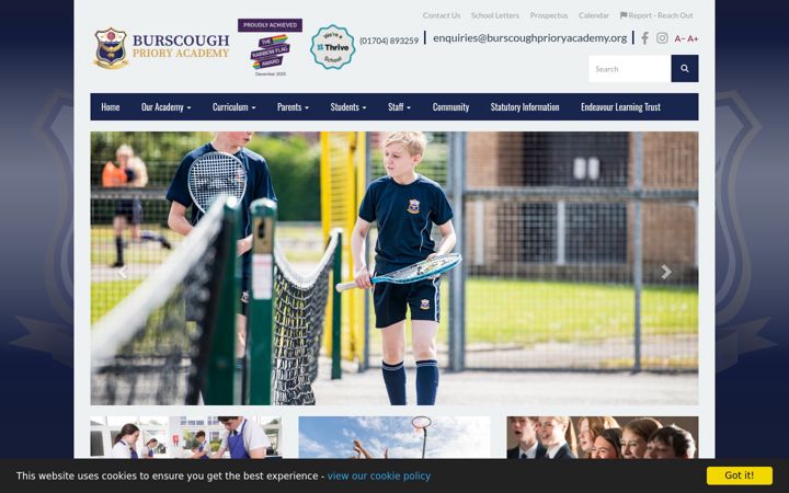 Screenshot of burscoughprioryacademy.org