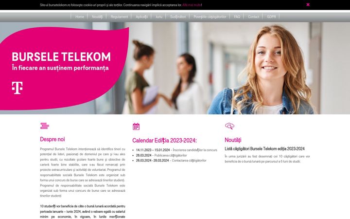 Screenshot of burseletelekom.ro
