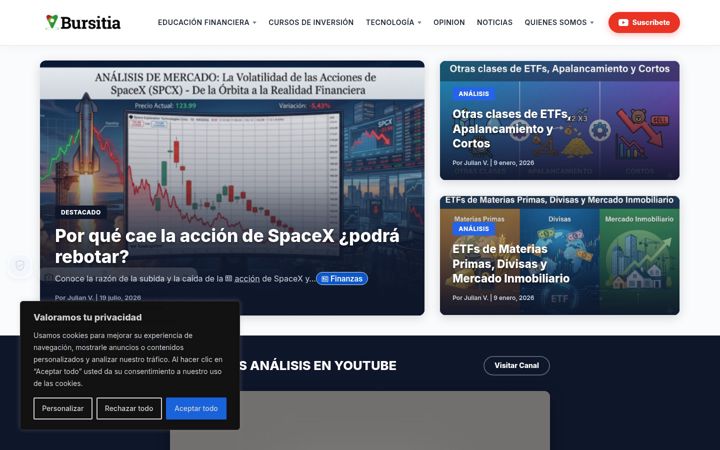 Screenshot of bursitia.com