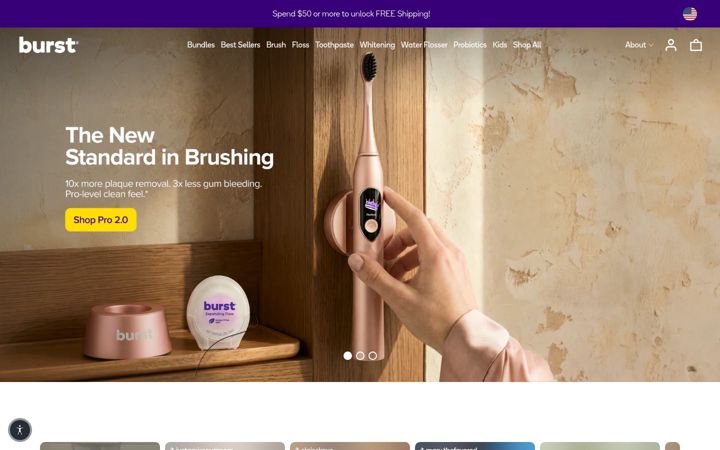 Screenshot of burstoralcare.com