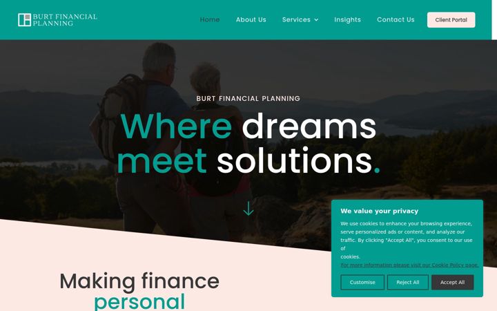 Screenshot of burtfinancialplanning.co.uk
