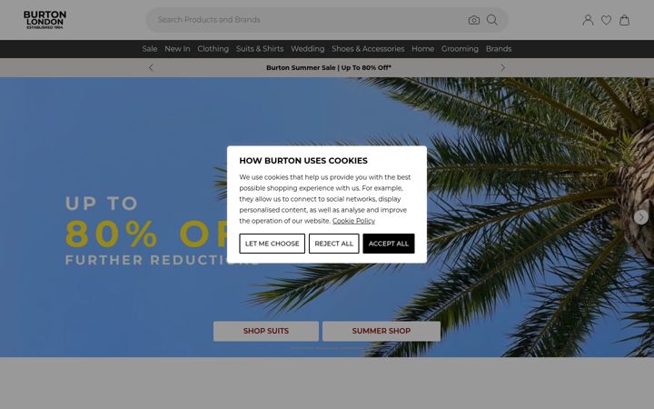 Screenshot of burton.co.uk