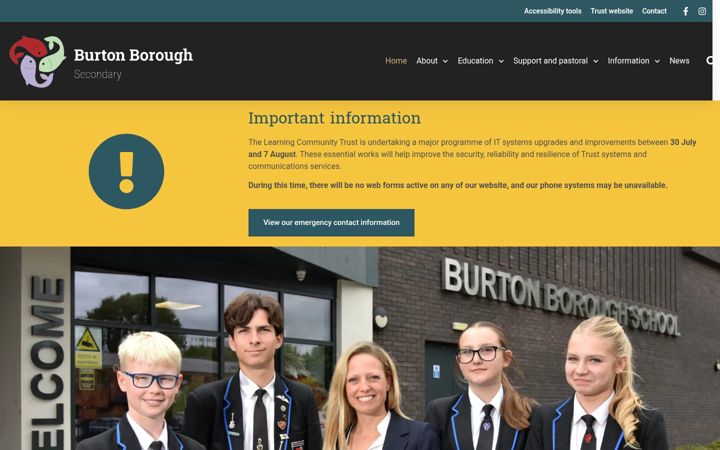 Screenshot of burtonborough.org.uk