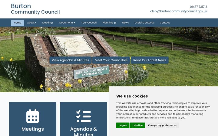 Screenshot of burtoncommunitycouncil.gov.uk