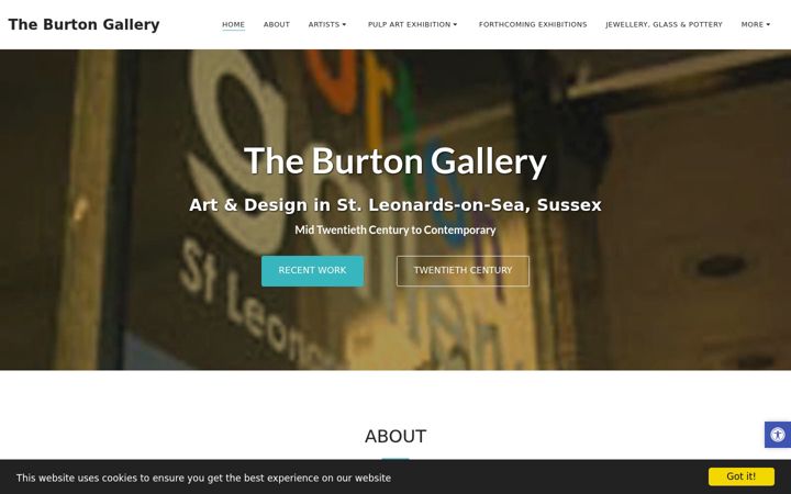Screenshot of burtongallery.co.uk