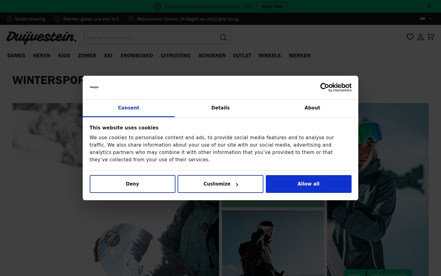 Sutikimo reklamjuostės, rodytos prieš bet kokią sąveiką, ekrano kopija
