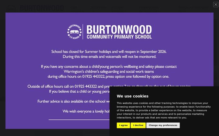 Screenshot of burtonwoodcp.co.uk