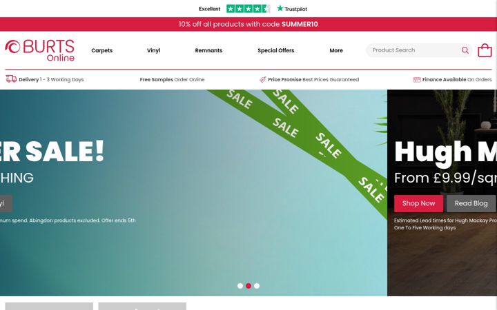 Screenshot of burts.co.uk