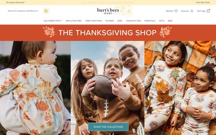 Screenshot of burtsbeesbaby.com
