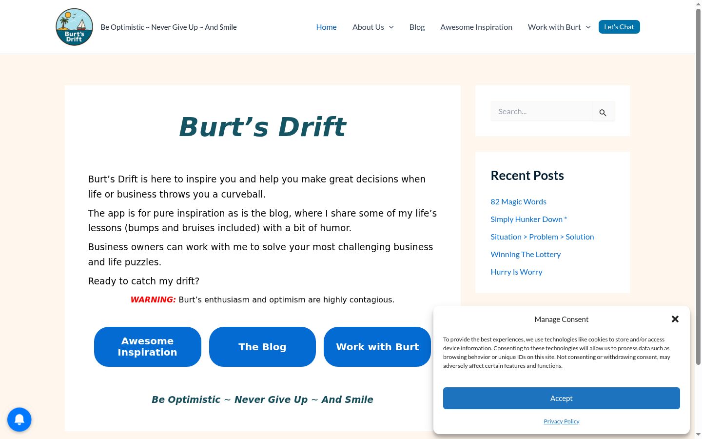 Screenshot del banner di consenso mostrato prima di qualsiasi interazione