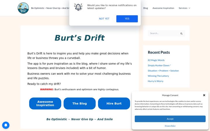 Screenshot of burtsdrift.com