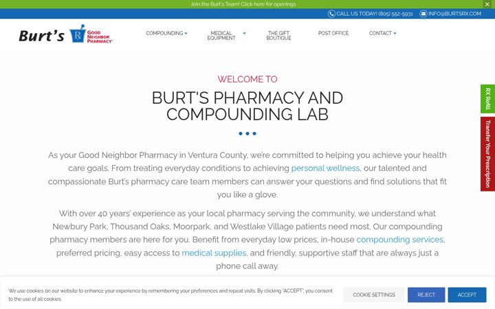 Screenshot of burtsrx.com