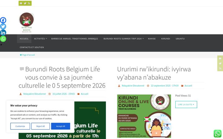 Screenshot of burundiroots.be
