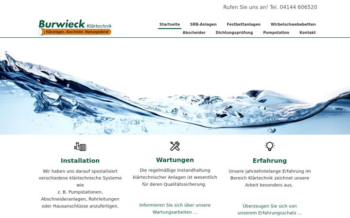 Screenshot of burwieck-klaertechnik.de