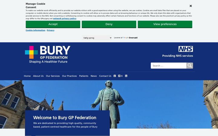 Screenshot of burygpfederation.nhs.uk