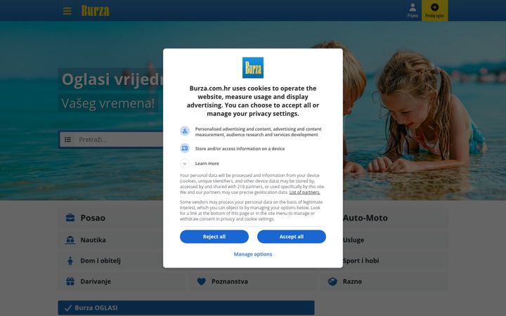 Screenshot of burza.com.hr
