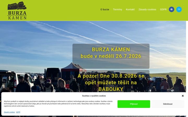 Screenshot stránky burzakamen.cz