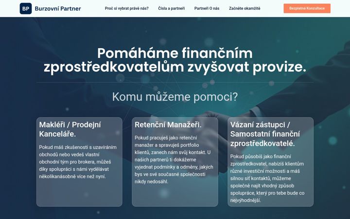 Screenshot of burzovnipartner.cz