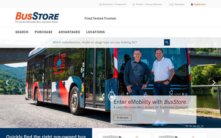 Screenshot of bus-store.com
