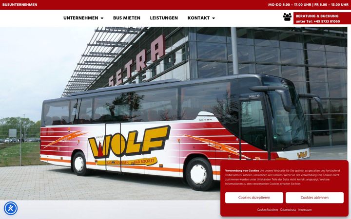 Ekrano kopija bus-wolf.de