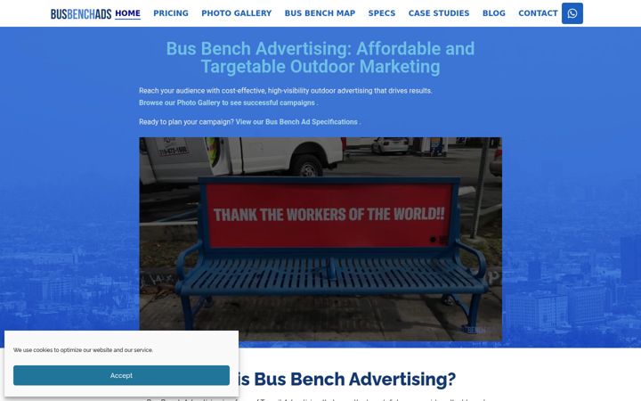 Screenshot of busbenchads.com