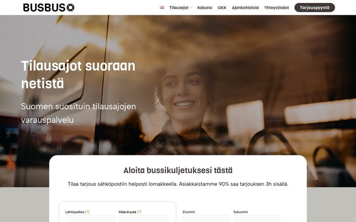Screenshot von busbus.fi